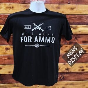 Delta Dri Will Work For Ammo Graphic Tee Black S 1776 Patriotic Gun Rights Shirt